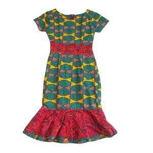 African waxed high life print Kente dress